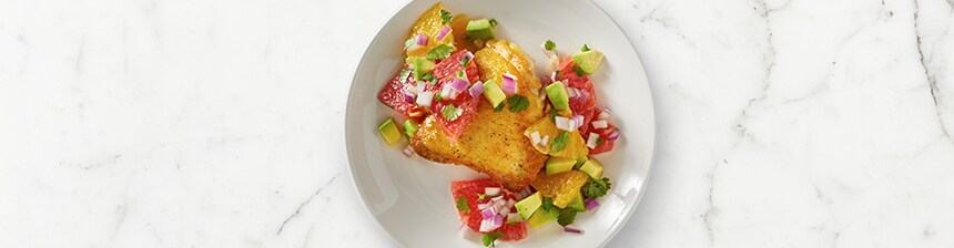 Chicken Thighs with Avocado Citrus Salad