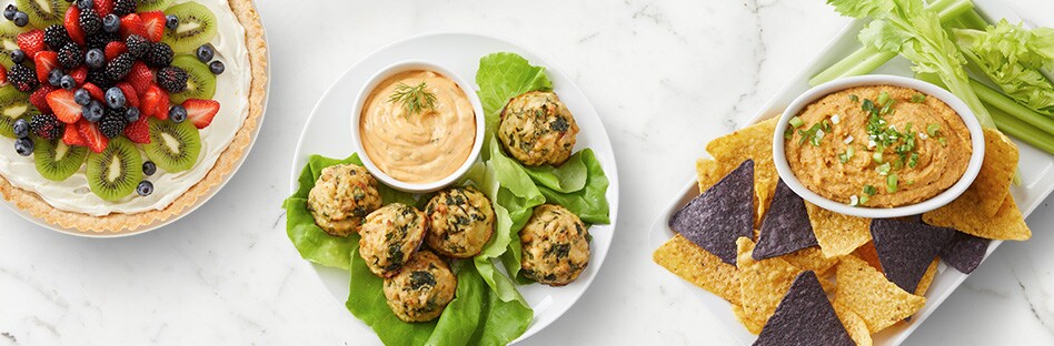 Three plates of healthy dishes