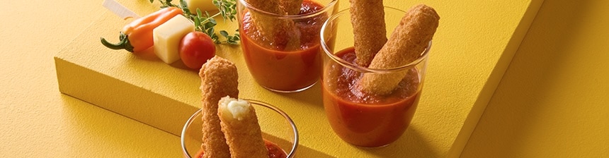 Mozzarella Sticks with Marinara Shotcuterie Cups Recipe