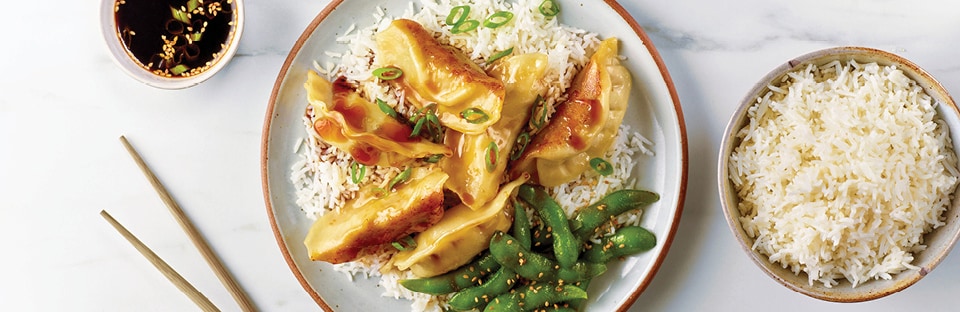 dinner plate of dumplings