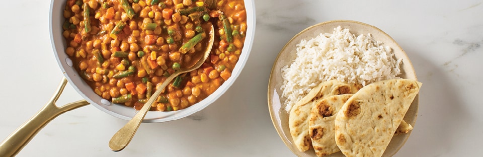 dinner plate of tikka masala