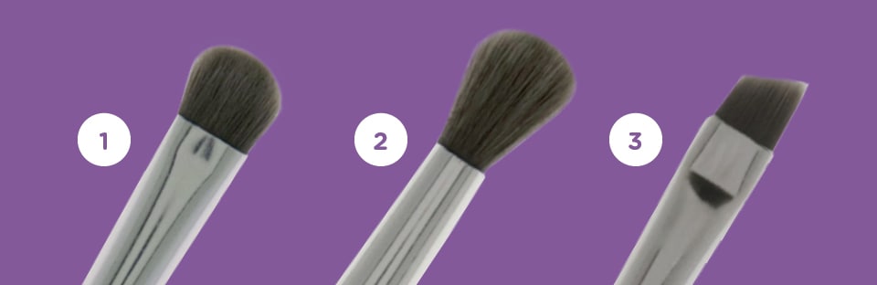 different eye makeup brushes