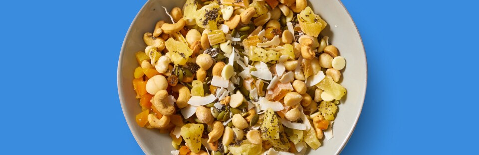 bowl of tropical trail mix