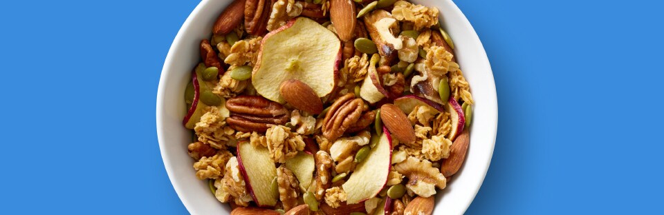 bowl of apple-cinnamon trail mix