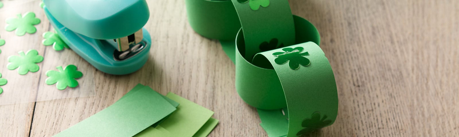Green paper with shamrock stickers