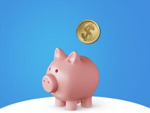 100s in savings, grey background