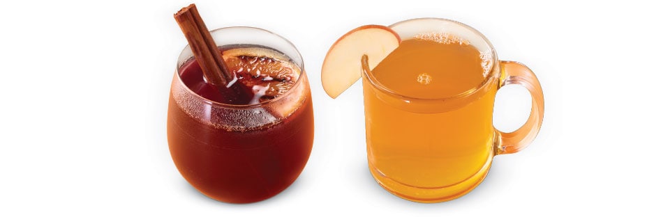 a glass of spiced wine and mulled cider