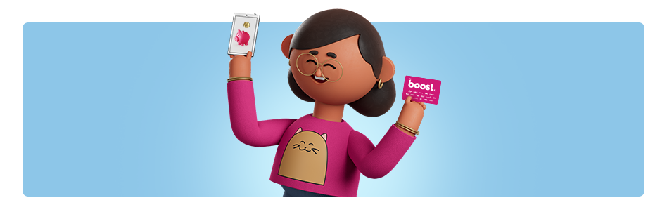 Customer Holding Boost Gift Card